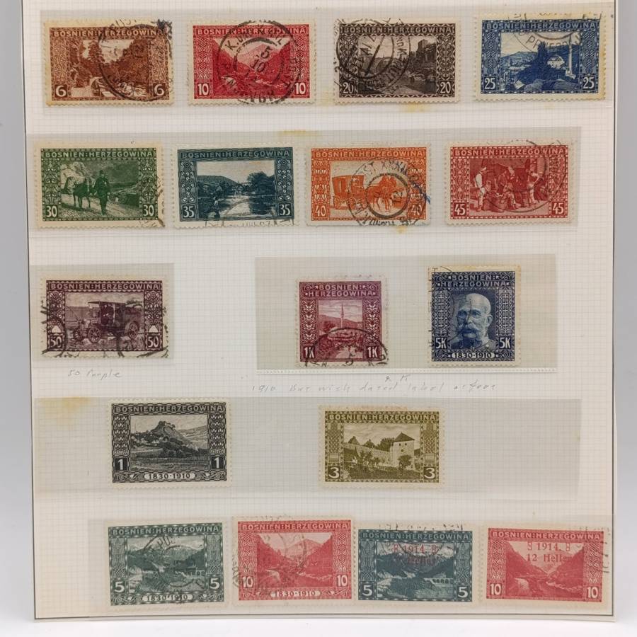 Collection of 129 Bosnia and Herzegovina stamps - from 1879 onwards