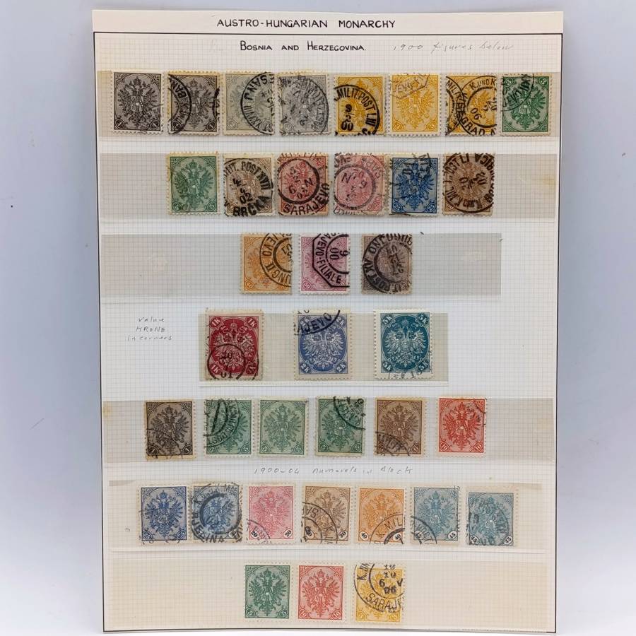 Collection of 129 Bosnia and Herzegovina stamps - from 1879 onwards