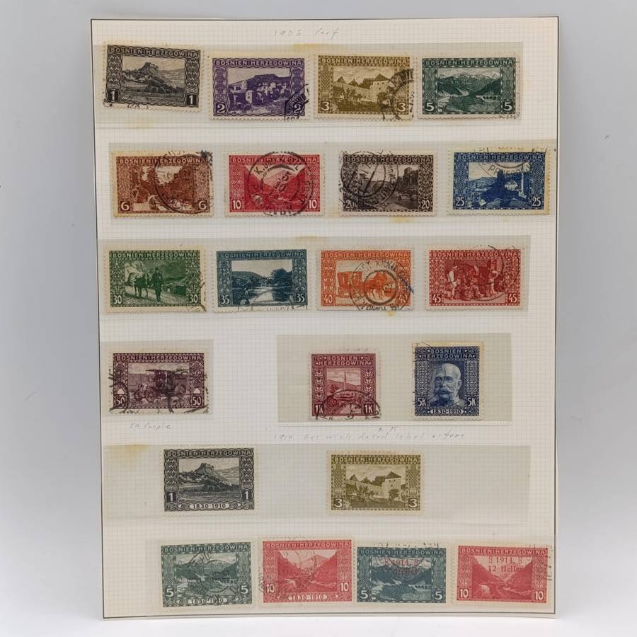 Collection of 129 Bosnia and Herzegovina stamps - from 1879 onwards