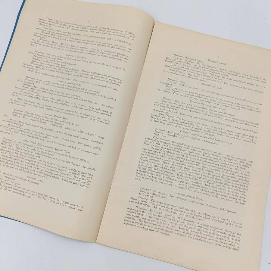 South Africa ANNUAL REPORT by Colonel Beves on the TRANSVAAL VOLUNTEERS AND CADETS
