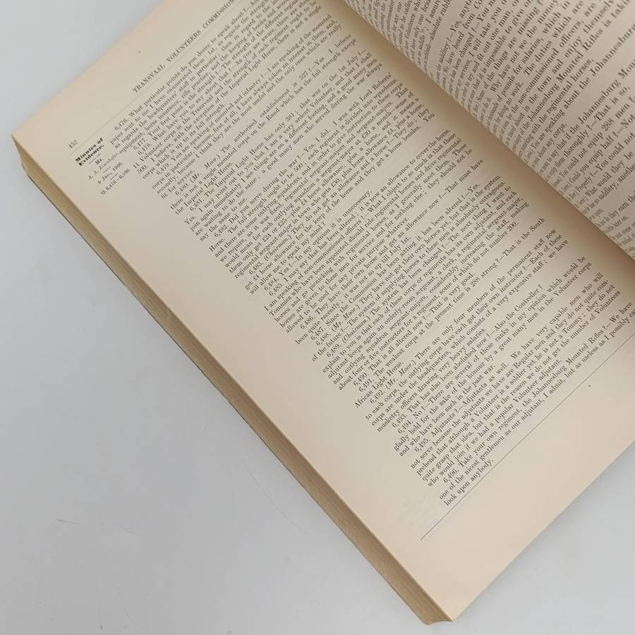 1906 Minutes of Evidence (with appendices) of the Transvaal Volunteers commission