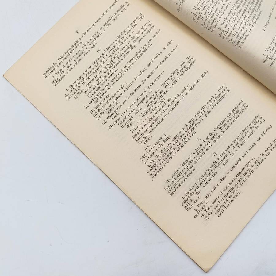1906 Radiotelegraphic Convention document ordered by the House of Commons and signed at Berlin 1906