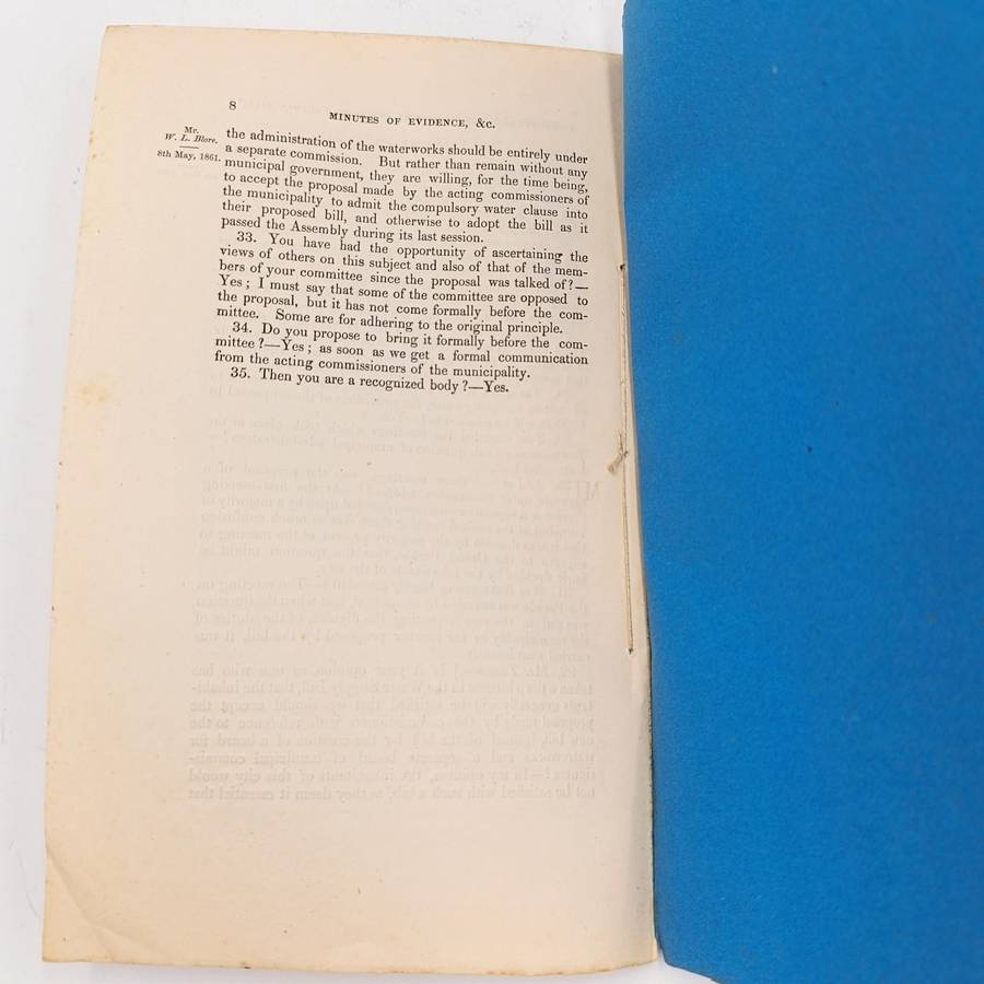 Cape of Good Hope 1861 Report of the Select committee on the Municipal and Water supply Bill