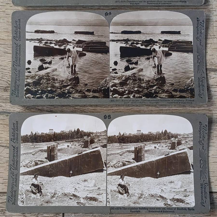 Lot of 9 antique SYRIA stereocards