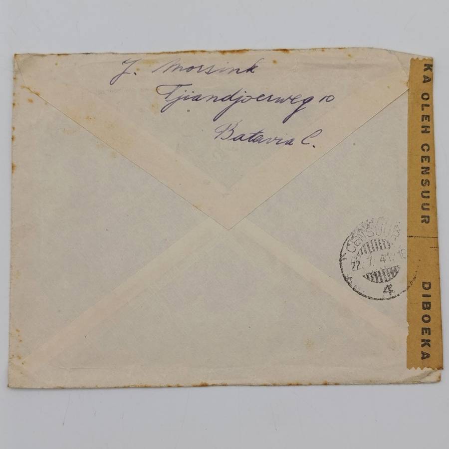 Censored WW2 cover Batavia to Stellenbosch, South Africa