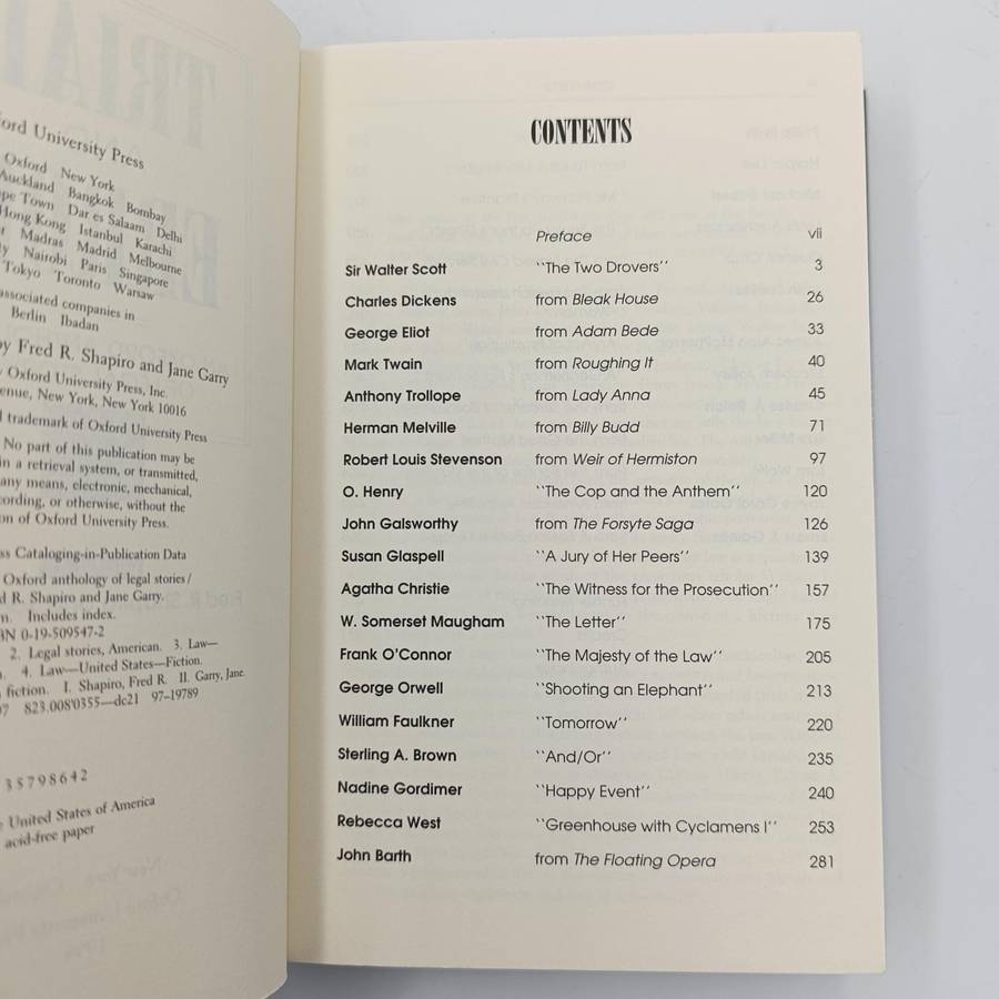 Trial and Error - An Oxford Anthology of legal Stories by Fred R. Shapiro and Jane Garry