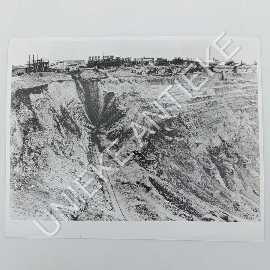 Antique photo reprint of mining at Kimberley Big hole - circa 1880's
