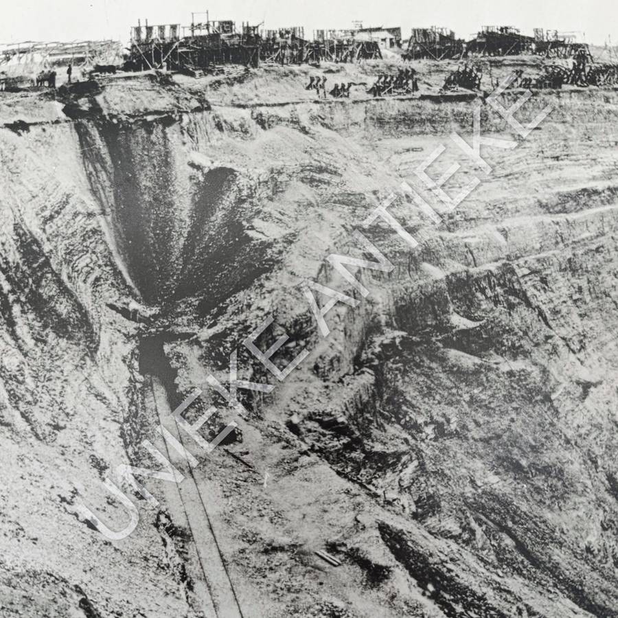 Antique photo reprint of mining at Kimberley Big hole - circa 1880's