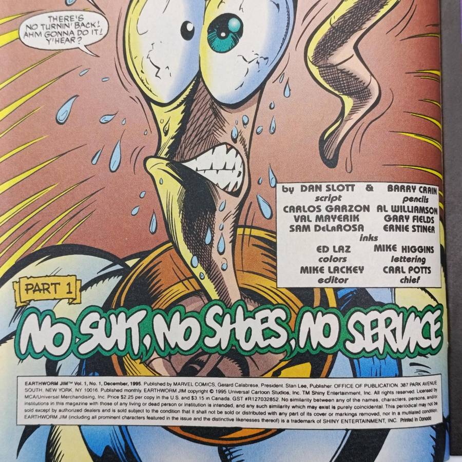 Marvel Absurd Earthworm jim Vol.1 #1 December 1995 direct edition comic book - Canada Print
