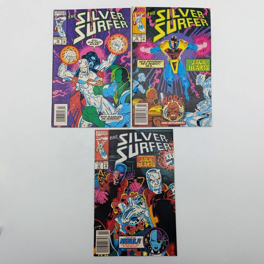Lot of 3 The Silver Surfer comics #77 to 79 - 1992/1993 issues