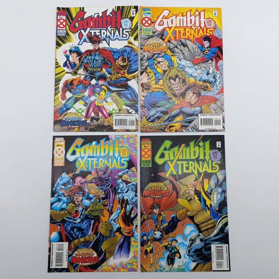 Lot of 4 X-Men Gambit Xternals comics - #1 to 4 - 1995 issues
