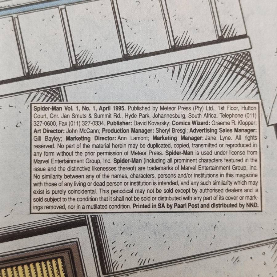 Lot of 3 vintage comics - 1995 South African issue: Spiderman 1 Spawn 1 Spawn 10