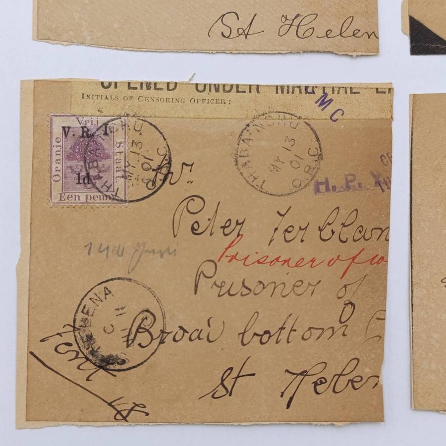 Lot of 4 Boer War POW damaged cover fronts Names of POW's mentioned