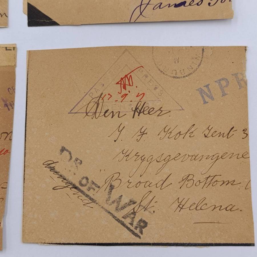 Lot of 4 Boer War POW damaged cover fronts Names of POW's mentioned