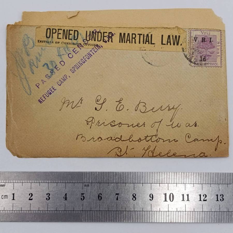 Pair of Boer War POW Cover fronts stuck back to back