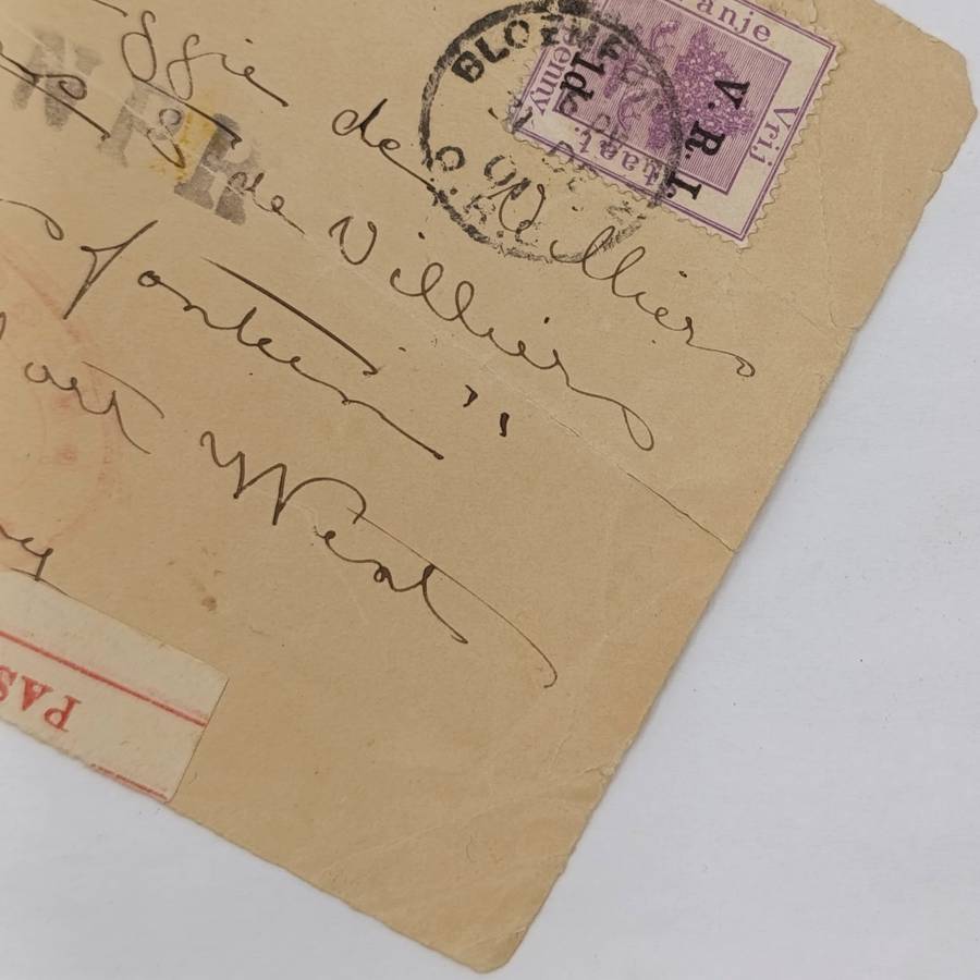 1901 Letter Front Bloemfontein to "Kaffersfontein" Cape Colony - Maggie de Villiers - passed by cens