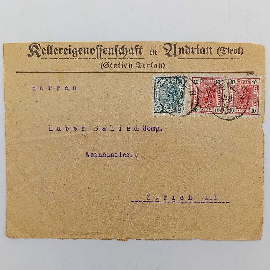 Lot of 5 letter fronts - all posted to Switzerland - oldest is 1890 - from various countries