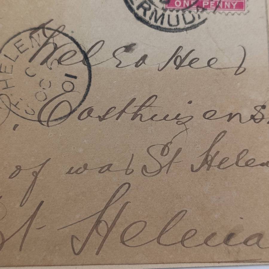 Pair of Boer War POW cover stuck back to back one from Bermuda 1901 to JFD Oosthuizen St Helena
