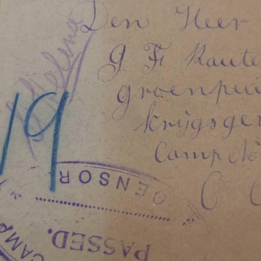 Pair of Boer War POW cover stuck back to back one from Bermuda 1901 to JFD Oosthuizen St Helena