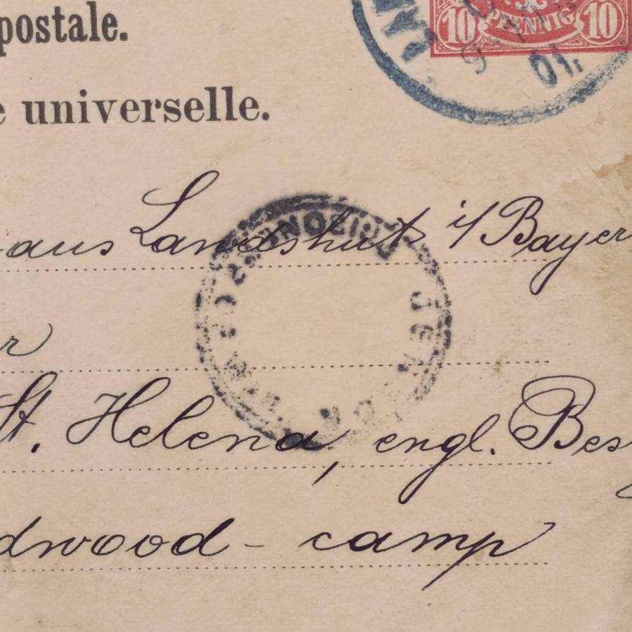 Boer War Photo of the Bosman family at the woman's camp Bloemfontein - at the back postcard posted