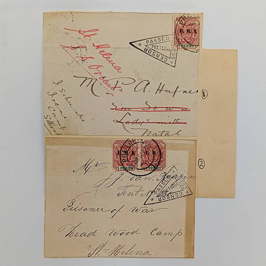 Photo of James Town St Helena, Boer War period - at the back pair of Boer War POW fronts