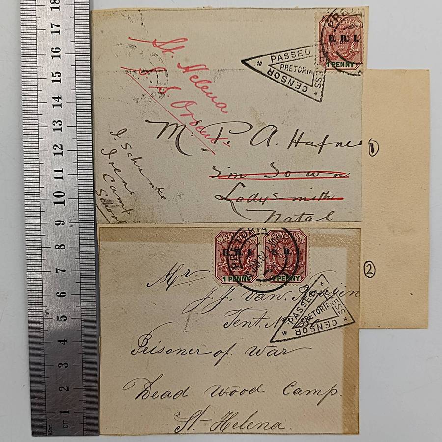 Photo of James Town St Helena, Boer War period - at the back pair of Boer War POW fronts