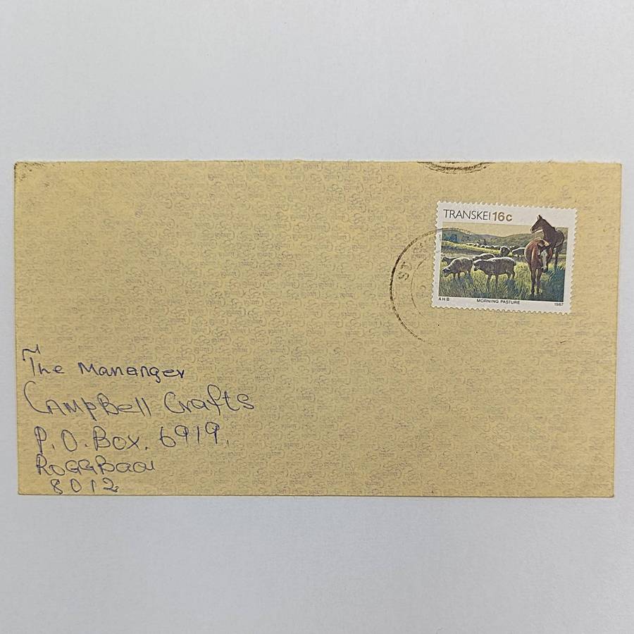 Actual useage of Transkei stamp on cover