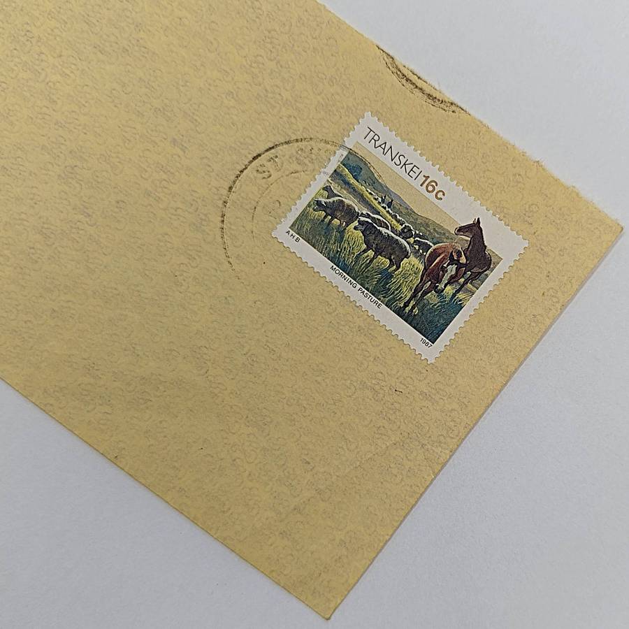 Actual useage of Transkei stamp on cover