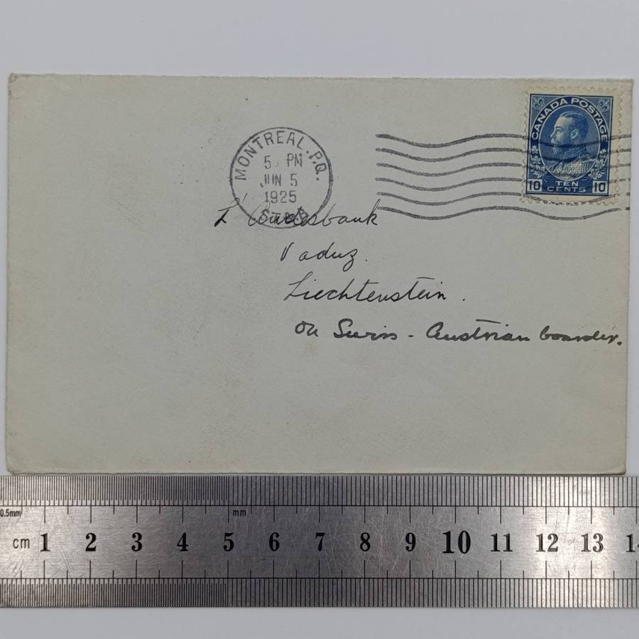 Canadian National Railways stationary used to send letter to Vaduz Liechtenstein from Montreal, Cana