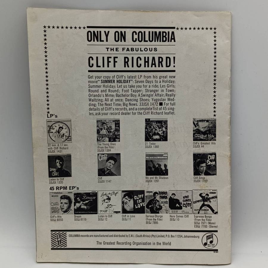 Cliff Richards and The Shadows South African tour 1963