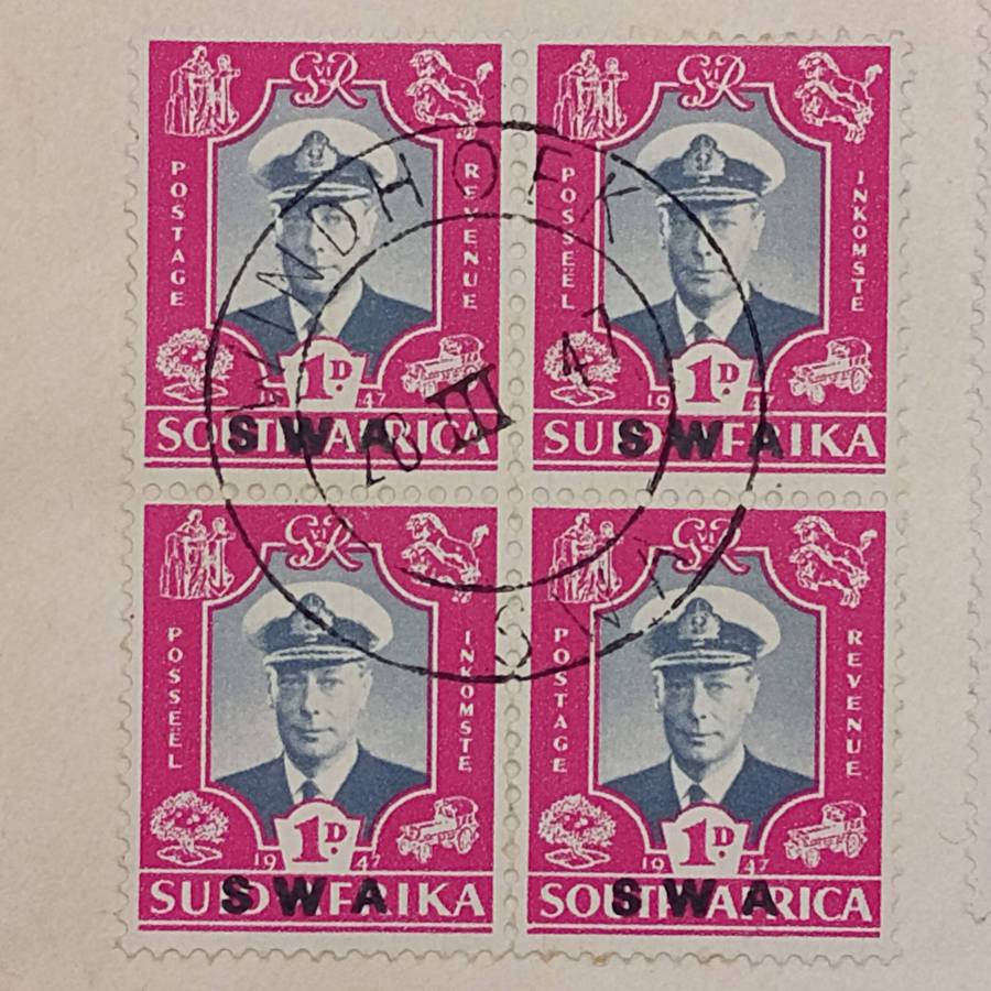 Lot of 4 South West Africa First day covers with overstamped South Africa stamps.