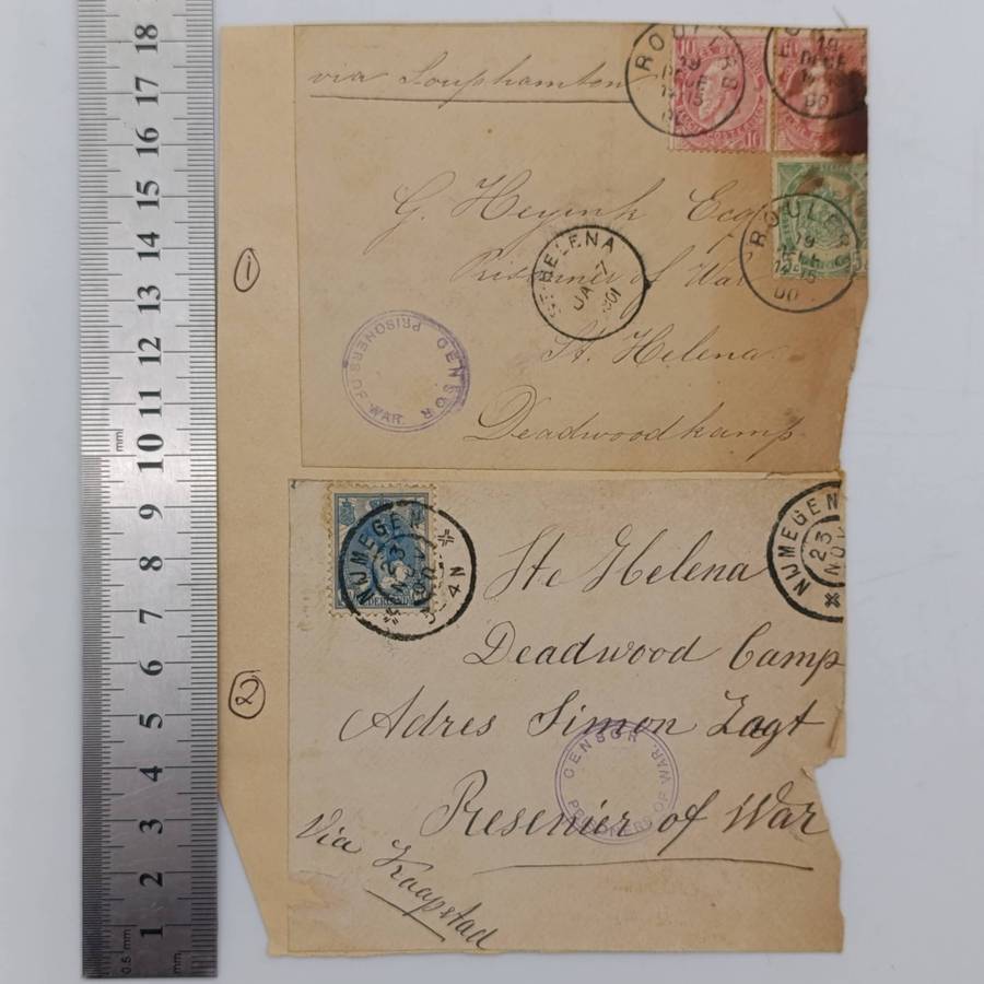Lot of 3 Boer War POW fronts stuck back to back - Damaged but to soldiers who helped the boers