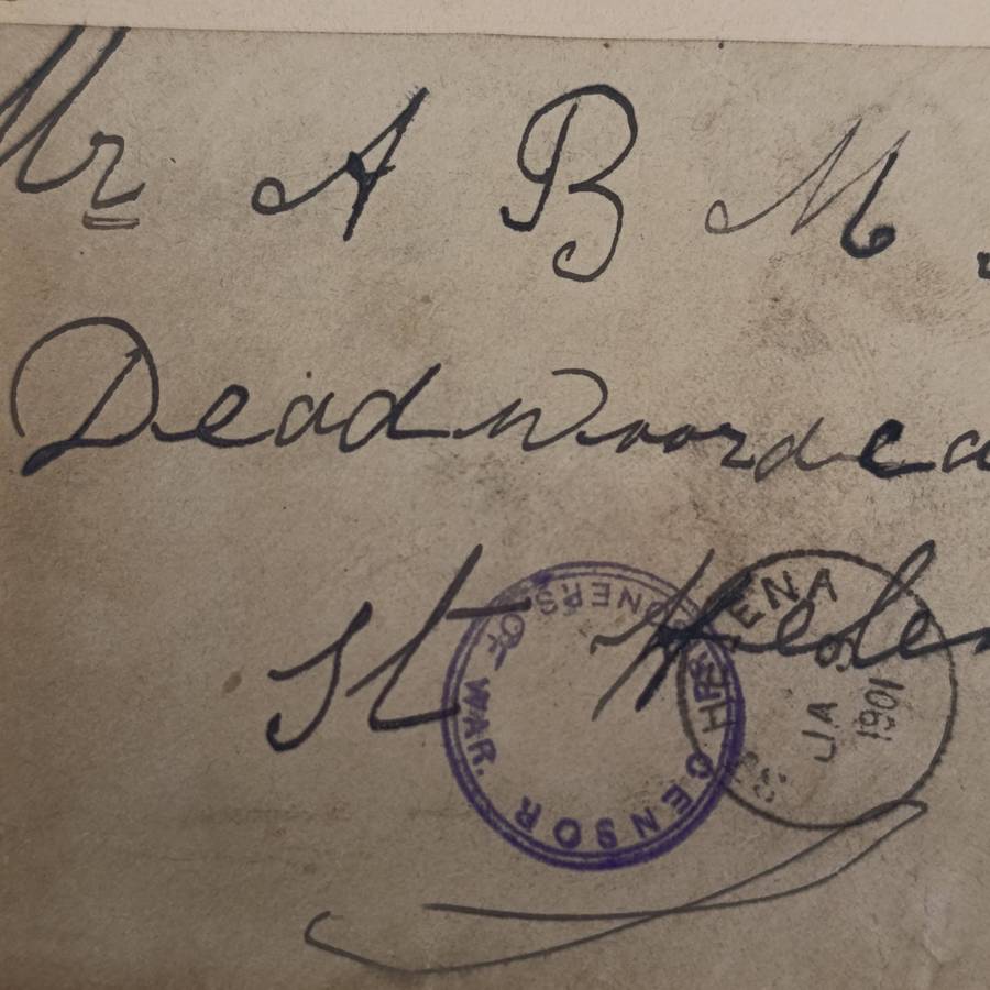 Boer War POW fronts stuck back to back to back