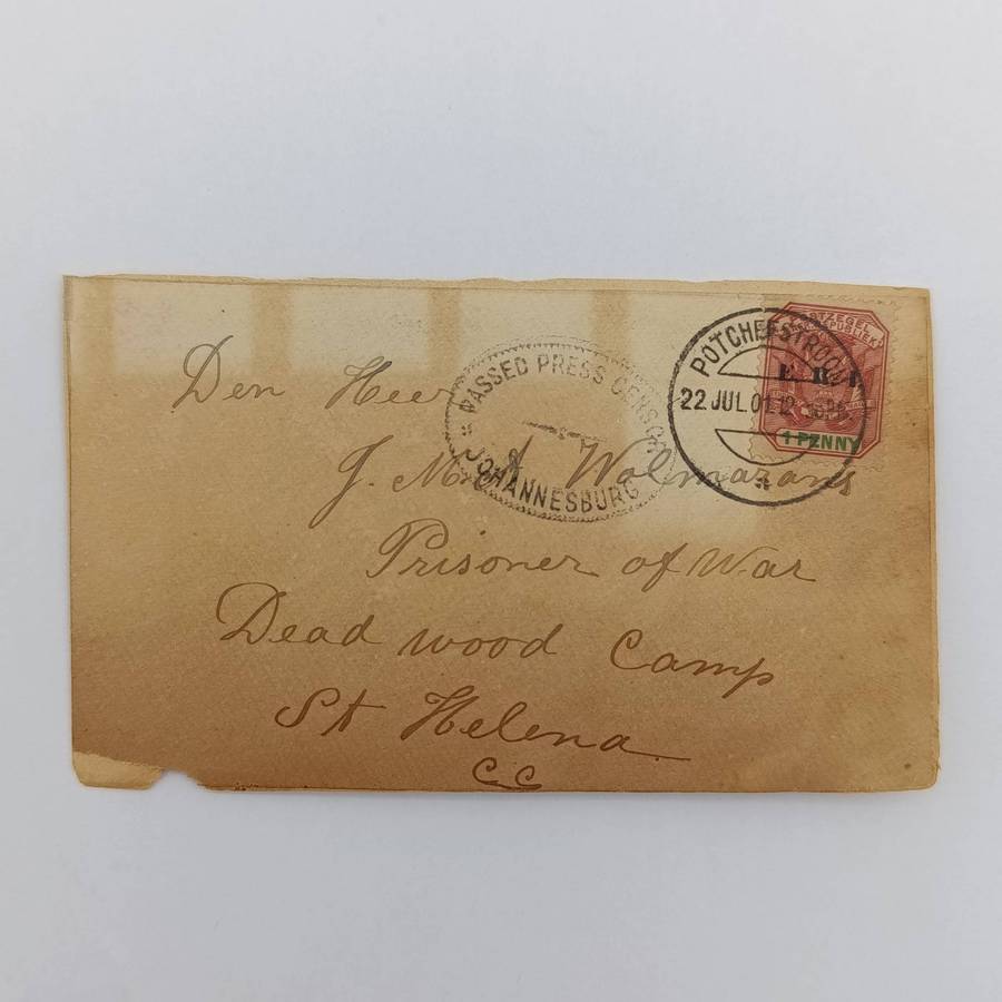 Boer War POW fronts stuck back to back one side from Pretoria 31 Oct 1900 to Thomas Moode