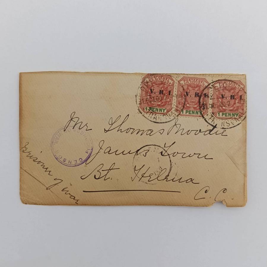 Boer War POW fronts stuck back to back one side from Pretoria 31 Oct 1900 to Thomas Moode