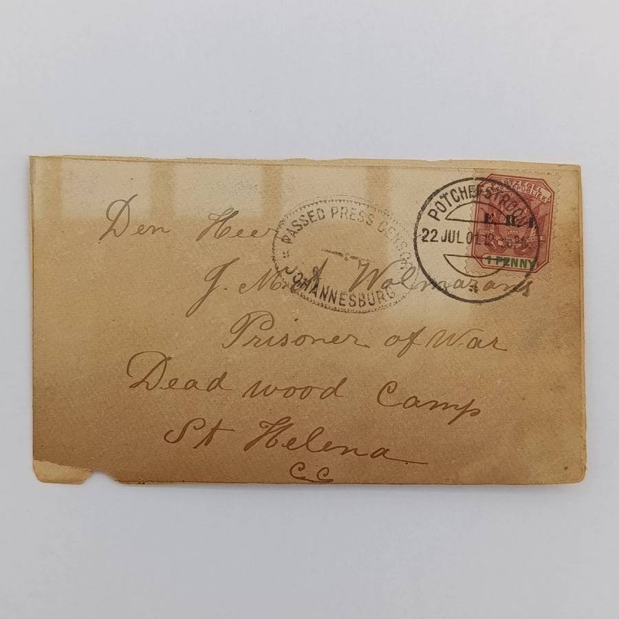 Boer War POW fronts stuck back to back one side from Pretoria 31 Oct 1900 to Thomas Moode