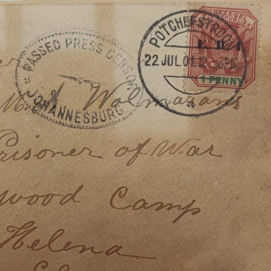 Boer War POW fronts stuck back to back one side from Pretoria 31 Oct 1900 to Thomas Moode