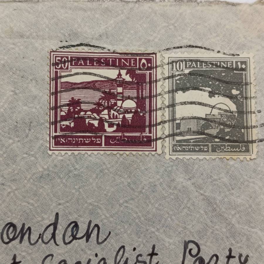 WW2 Cover from Tel Aviv 27 Aug 1941 with 2 Pallestine stamps posted to Johannesburg to the Zionist