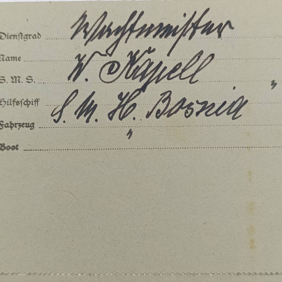 WW1 Marine Sciffspost no 1917 to Leipzig, Germany - Posted on the SMS Bosnia