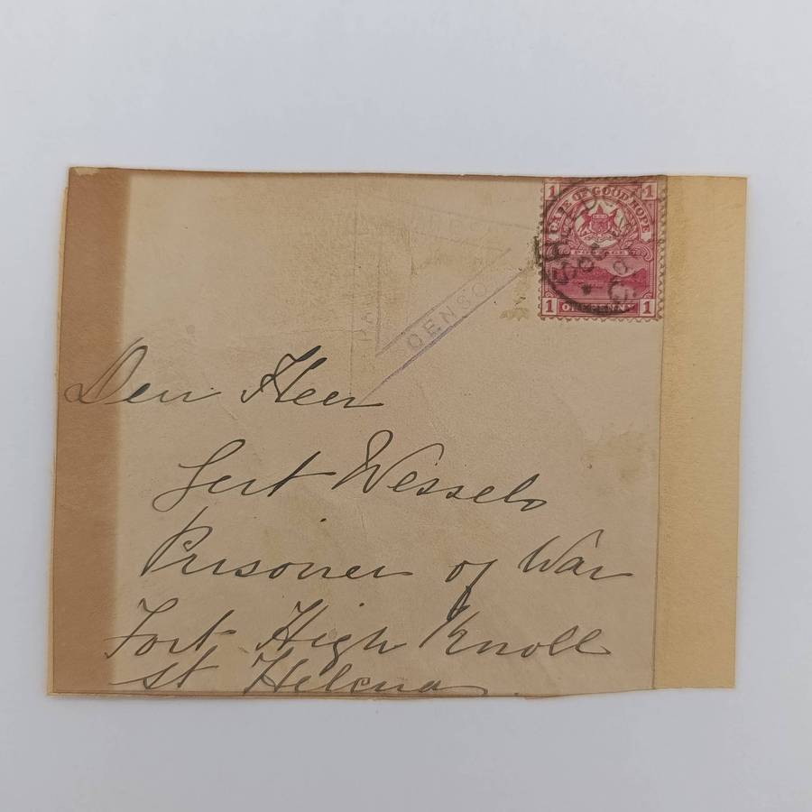 Boer War POW fronts stuck back to back one side posted Sheldon 16 Oct 1901 to Gert Wessels POW Fort