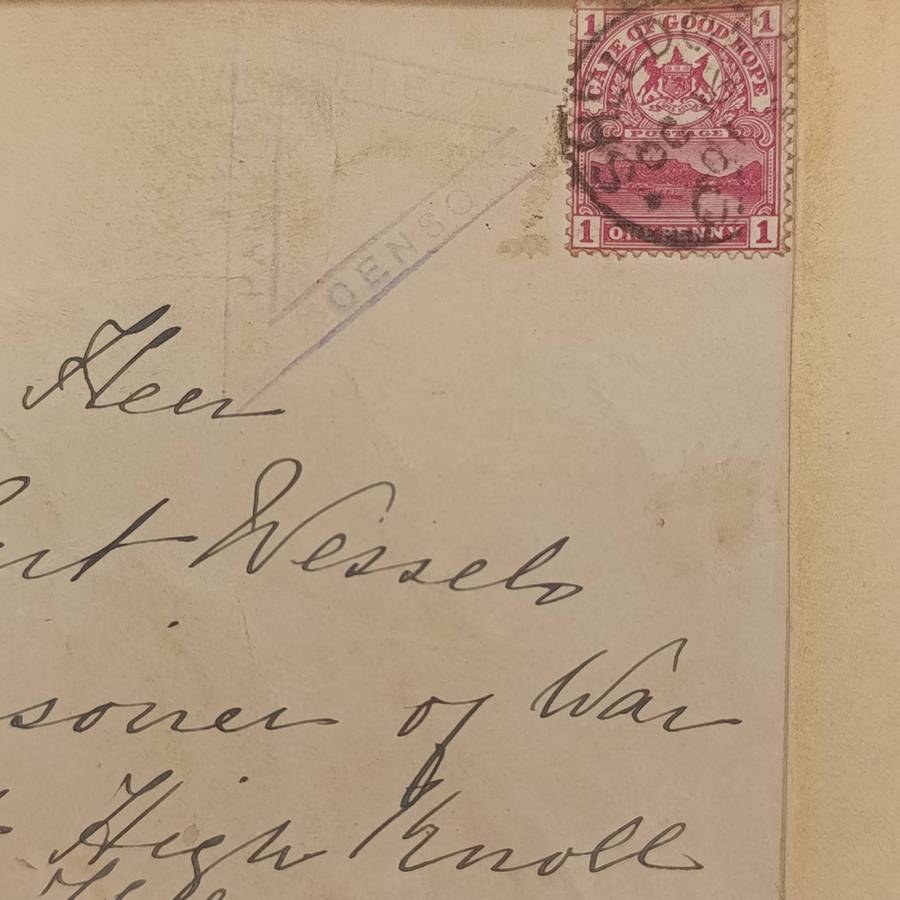 Boer War POW fronts stuck back to back one side posted Sheldon 16 Oct 1901 to Gert Wessels POW Fort