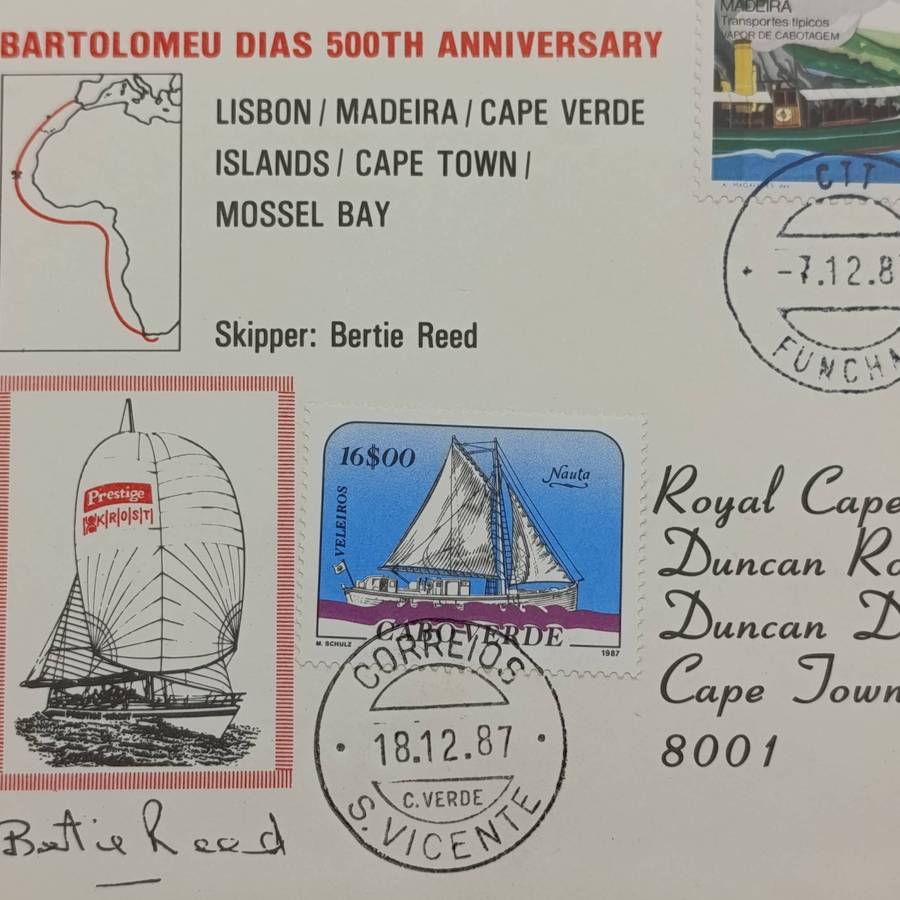 Cover for the 500th anniversary of Bartholomeu Dias 1987 Commemorating the route from Lisbon