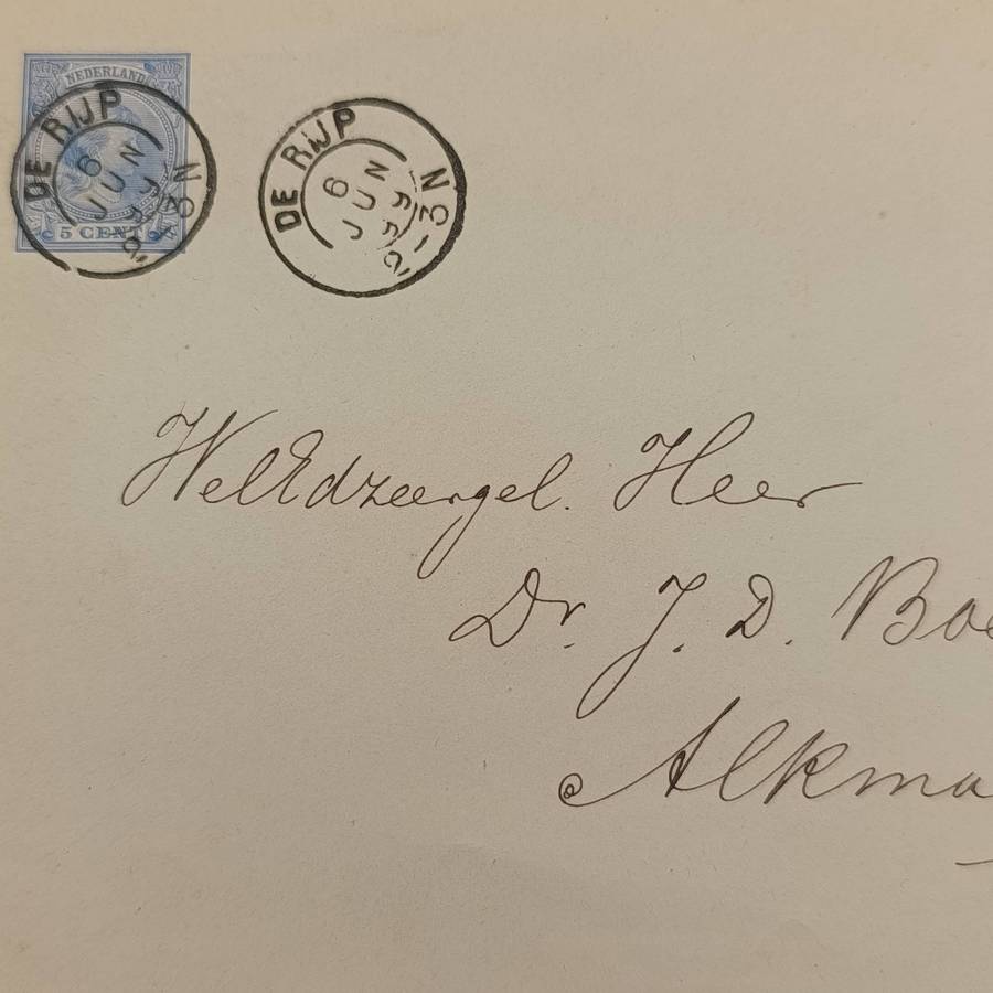 Postal Cover posted Netherlands 6 June 1899 on prepaid Stationery at De Rijp to Dr JD Boeke