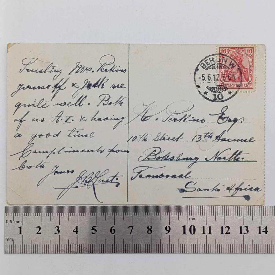 Lot of 11 German Postcards used 1910 to 1920 - Five sent to South Africa