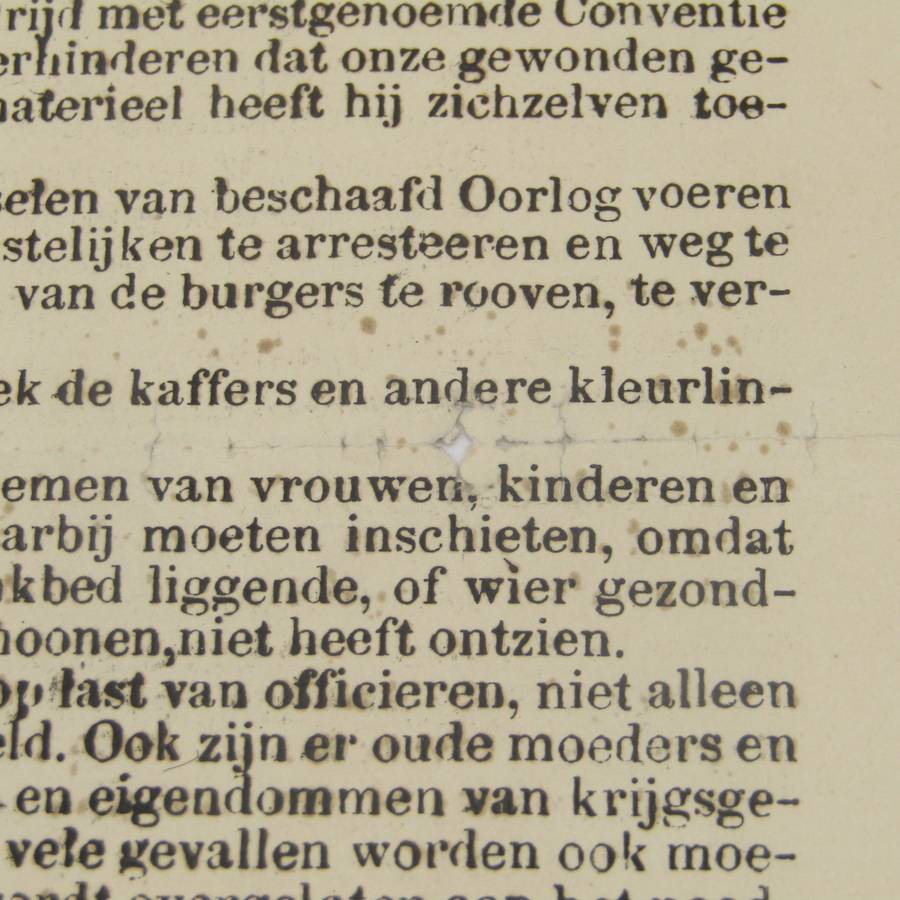 Orange Free State information pamphlet. Issued Te Velde 14 January 1901 by M. T. Steyn (President of