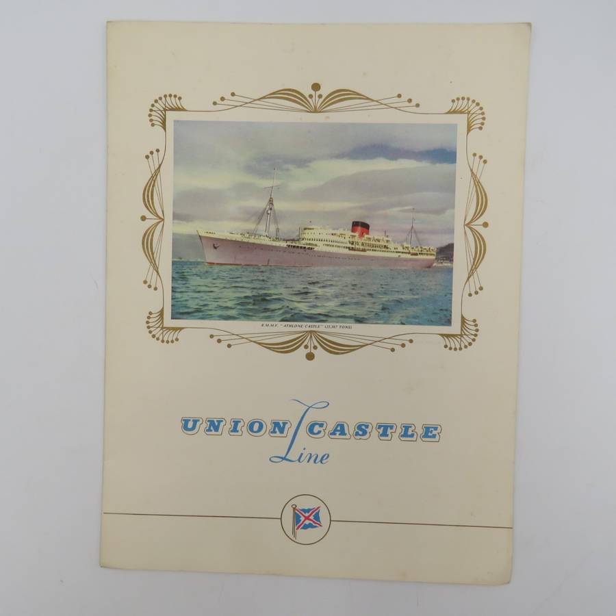 Union-Castle RMMV Athlone Castle Farewell dinner menu - 6  September 1961