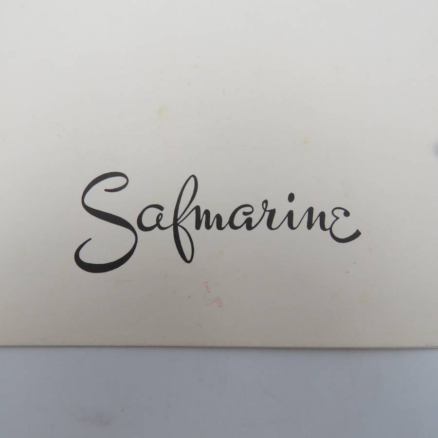 SAFmarine SA Vaal dinner menu 26 September 1972