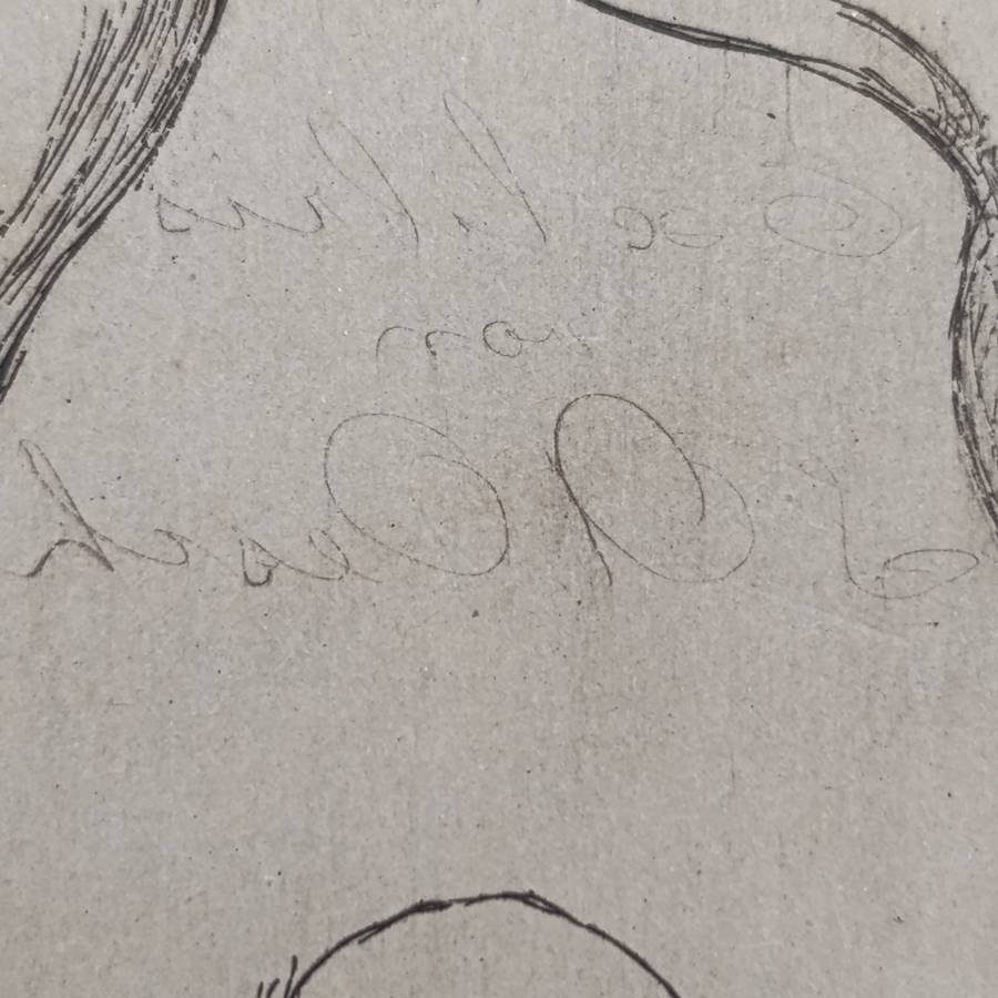 Antique pen sketch of nude man by Albert Sebastian Oesch