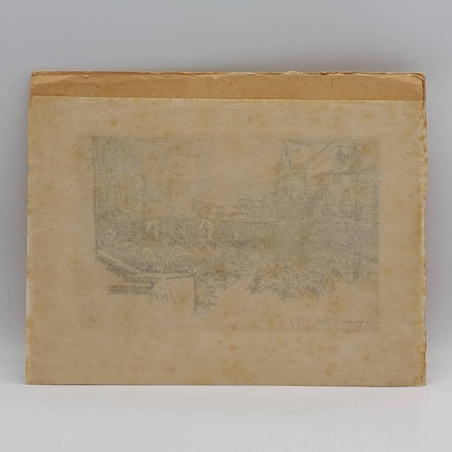 Antique Etching artwork by Seymar Haden - signed in 1877 in pencil