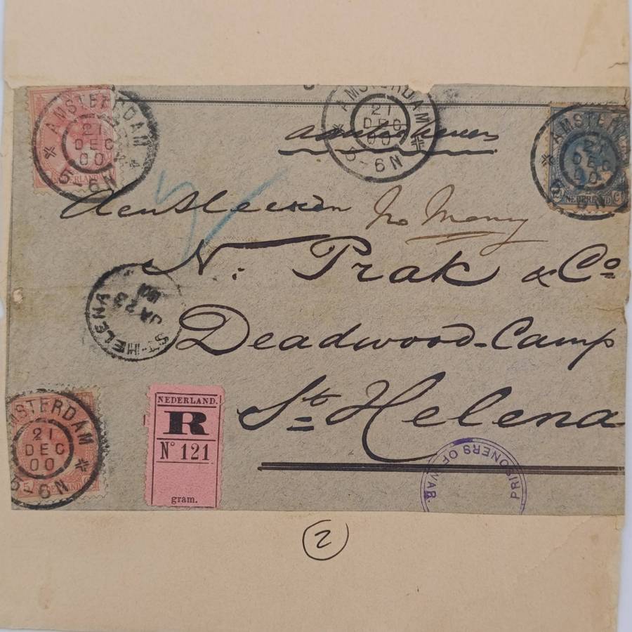 Lot of 5 Boer War POW fronts to soldiers who helped the Boers   1- To H De Graaf, POW, St Helena fr